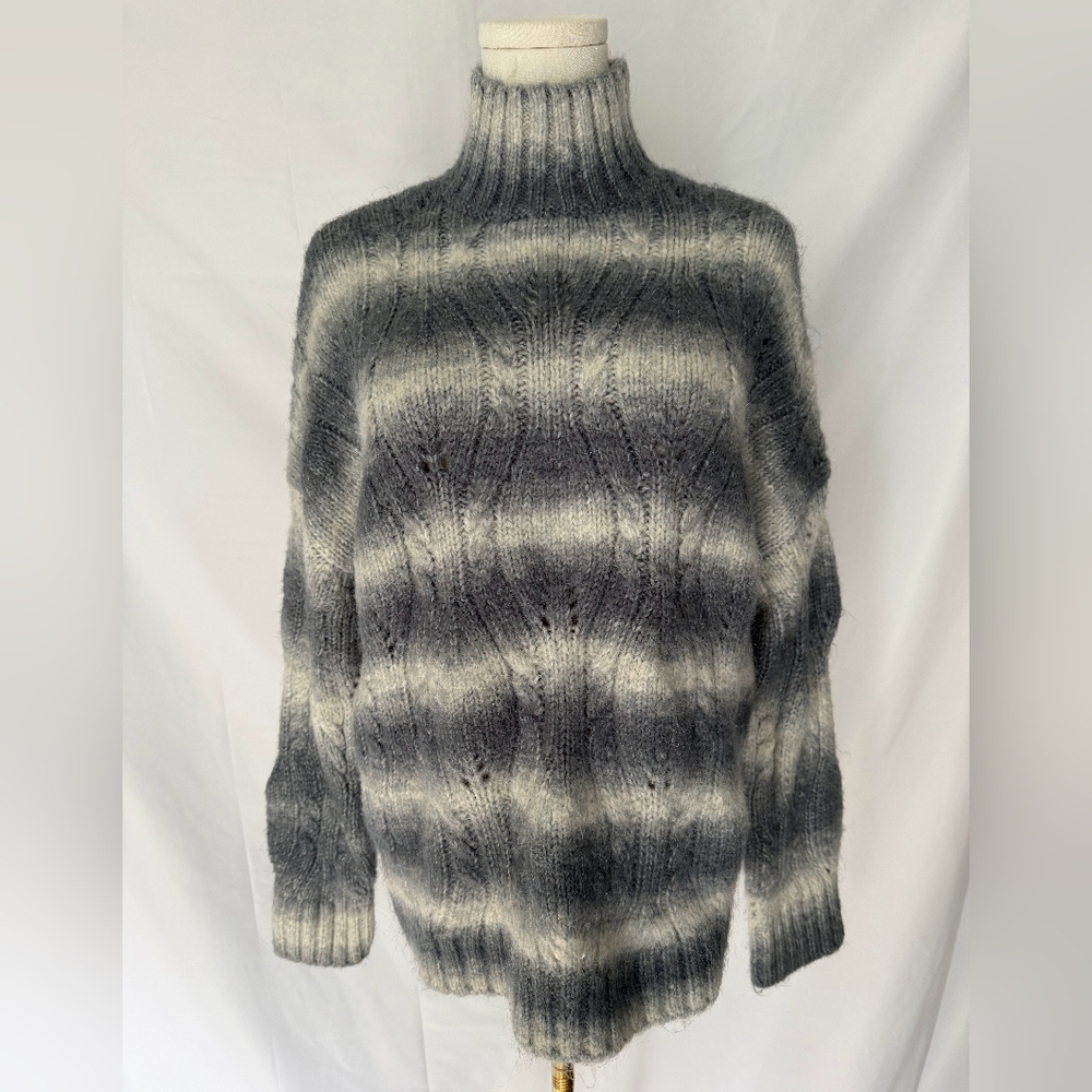 ana Ombre Striped Mock neck Sweater